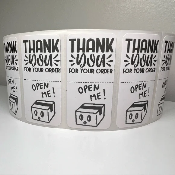 Set of 100 - Thank you / Open Me Seal Adhesive Packaging Label Stickers  new - Picture 8 of 12